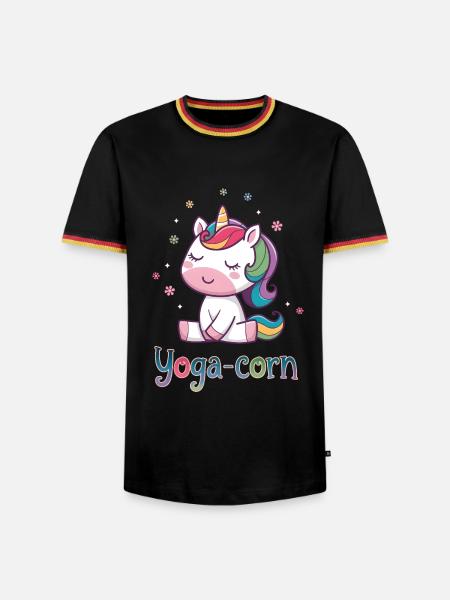 Yoga-Mais - Männer Kontrast-T-Shirt - Schwarz/Dreifarbig