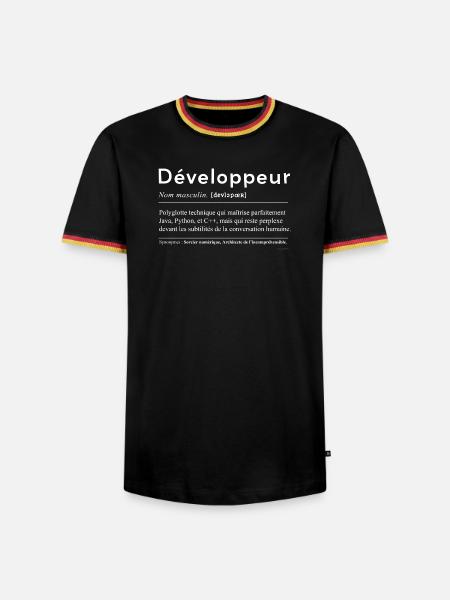 Codeur Polyglotte et Humour Technique - T-shirt contrasté Homme - noir/tricolore