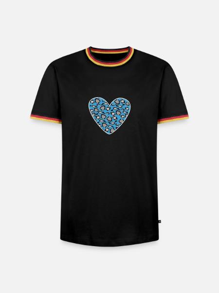 Leopard Heart Burst - Men's Ringer Shirt -