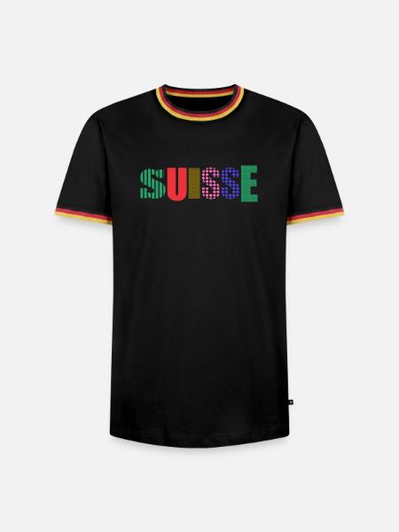 SUISSE - T-shirt contrasté Homme - noir/tricolore