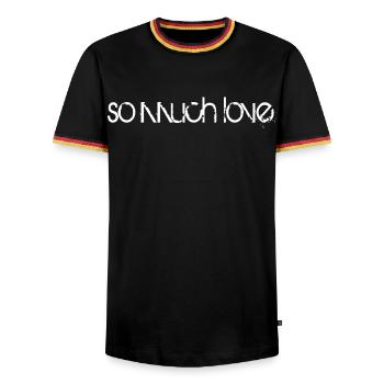 so much love - Männer Kontrast-T-Shirt - Schwarz/Dreifarbig - Vorne - AI Model Male 178 light (178cm) & AI Model Male 185 light (185cm)