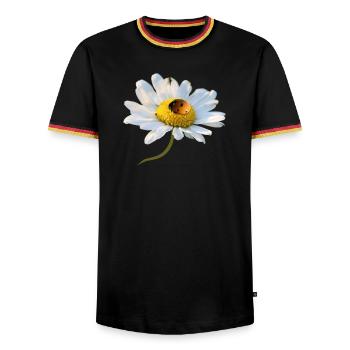 Margerite Marienkäfer - Männer Kontrast-T-Shirt - Schwarz/Dreifarbig - Vorne - AI Model Male 178 light (178cm) & AI Model Male 185 light (185cm)