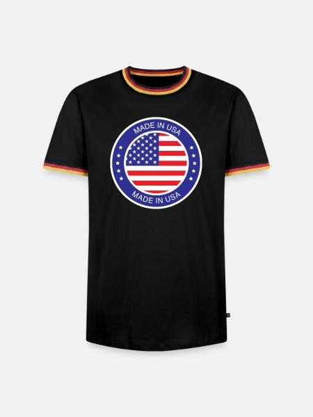 made in the USA - Männer Kontrast-T-Shirt - Schwarz/Dreifarbig