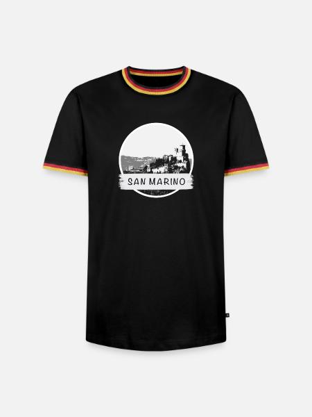 San Marino City - Männer Kontrast-T-Shirt - Schwarz/Dreifarbig