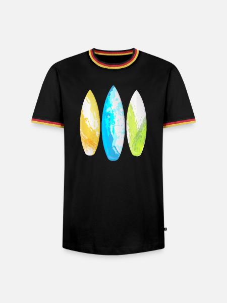 Vamos a la playa. - Männer Kontrast-T-Shirt - Schwarz/Dreifarbig