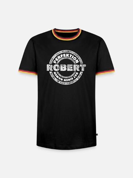 Robert - Männer Kontrast-T-Shirt - Schwarz/Dreifarbig