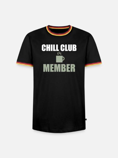 Chill Club-Mitglieder Tassen-Kunstwerk - Männer Kontrast-T-Shirt - Schwarz/Dreifarbig