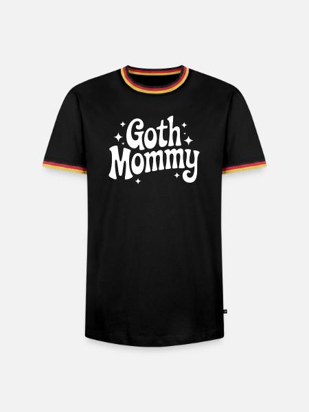 Goth-Mommy-Retro-Typografie - Männer Kontrast-T-Shirt - Schwarz/Dreifarbig