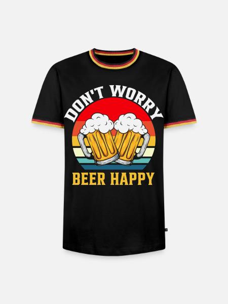 Keine Sorge Bierglück - Männer Kontrast-T-Shirt - Schwarz/Dreifarbig