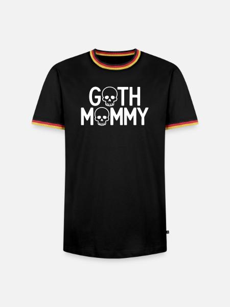 Goth-Mommy-Schädel-Typografie - Männer Kontrast-T-Shirt - Schwarz/Dreifarbig