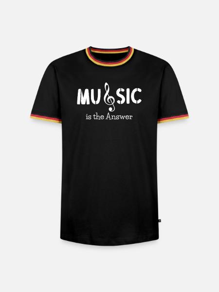 Musik - Music is the answer - Männer Kontrast-T-Shirt - Schwarz/Dreifarbig