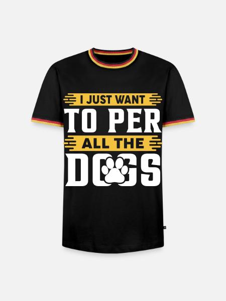 Ich will alle Hunde streicheln - Männer Kontrast-T-Shirt - Schwarz/Dreifarbig