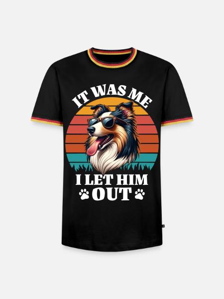 Lustige Langhaar Collie Sprüche - Männer Kontrast-T-Shirt - Schwarz/Dreifarbig