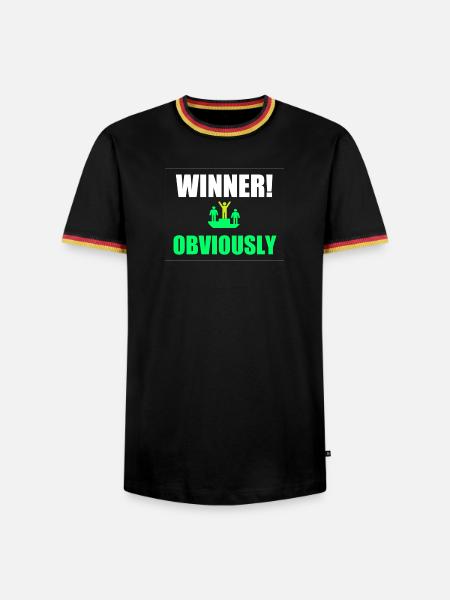 Gewinner: Offensichtlich Neon-Sieg - Männer Kontrast-T-Shirt - Schwarz/Dreifarbig
