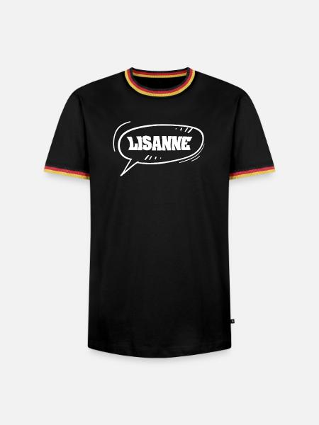 Lisanne als Comic - Männer Kontrast-T-Shirt - Schwarz/Dreifarbig