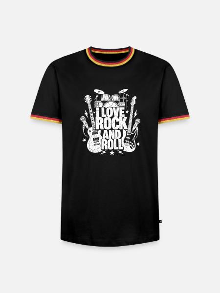 Ich liebe Rock'n'Roll-Musikband Retro - Männer Kontrast-T-Shirt - Schwarz/Dreifarbig