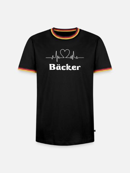 Bäcker - Männer Kontrast-T-Shirt - Schwarz/Dreifarbig