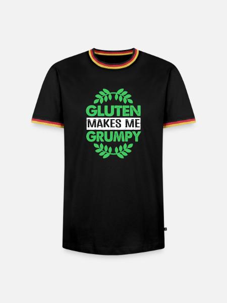 Glutenfrei - Männer Kontrast-T-Shirt - Schwarz/Dreifarbig