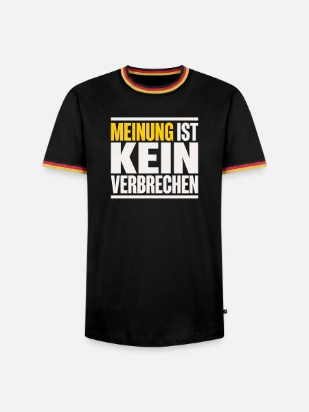Meinung ist kein Verbrechen Meinungsfreiheit - Männer Kontrast-T-Shirt - Schwarz/Dreifarbig