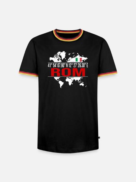 Rom - Männer Kontrast-T-Shirt - Schwarz/Dreifarbig