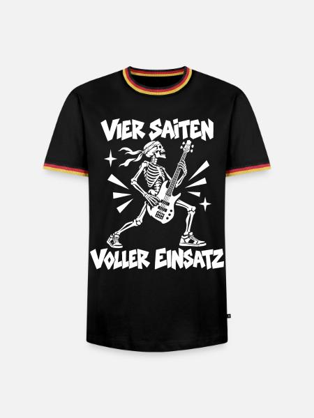 Vier Saiten - Männer Kontrast-T-Shirt - Schwarz/Dreifarbig