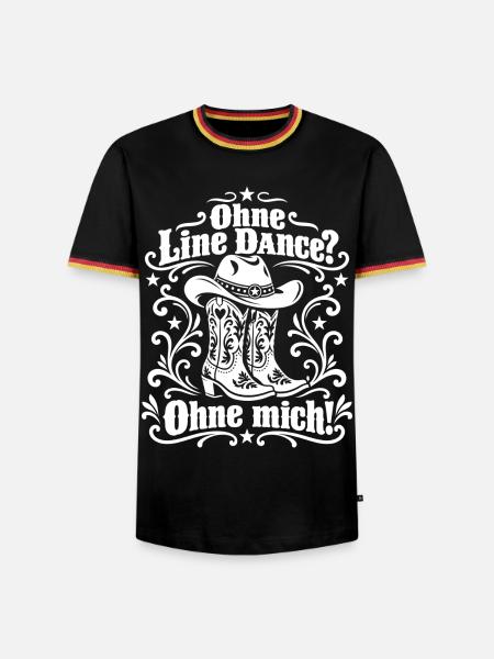 Ohne Line Dance Ohne mich - Männer Kontrast-T-Shirt - Schwarz/Dreifarbig