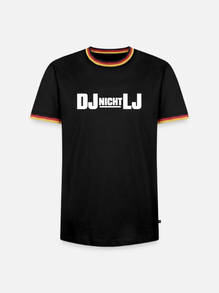 DJ nicht LJ Veranstaltungstechnik Deejay - Männer Kontrast-T-Shirt - Schwarz/Dreifarbig