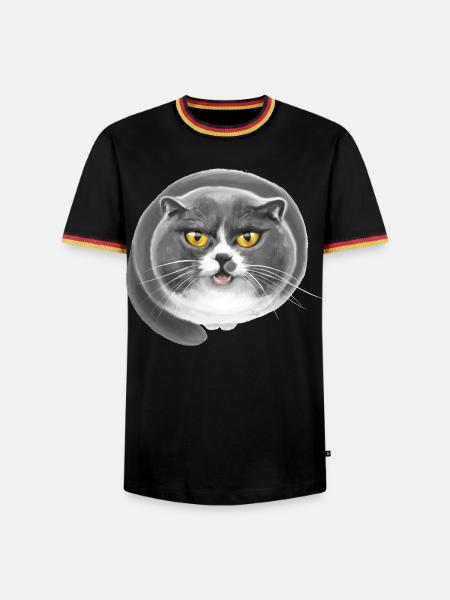 Kater Whopper - Männer Kontrast-T-Shirt - Schwarz/Dreifarbig