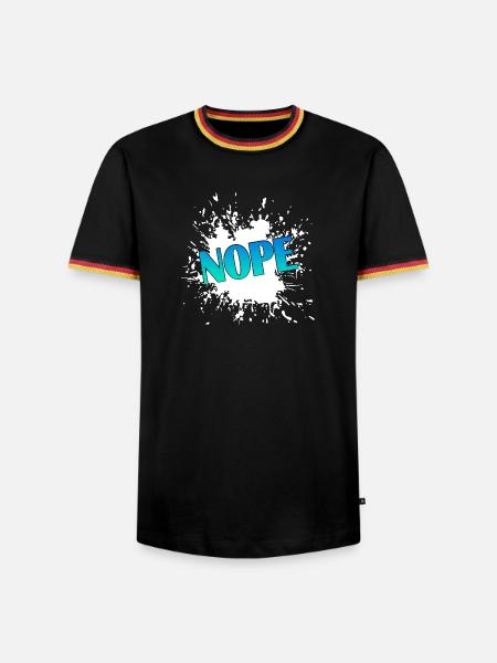 NOPE Farb Spritz-Design - Männer Kontrast-T-Shirt - Schwarz/Dreifarbig