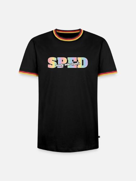 SPED Jeder Sieg zählt - Männer Kontrast-T-Shirt - Schwarz/Dreifarbig