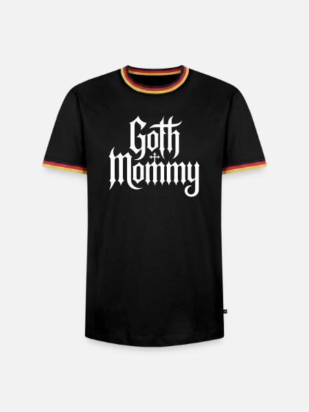 Goth-Momma-Typografie - Männer Kontrast-T-Shirt - Schwarz/Dreifarbig