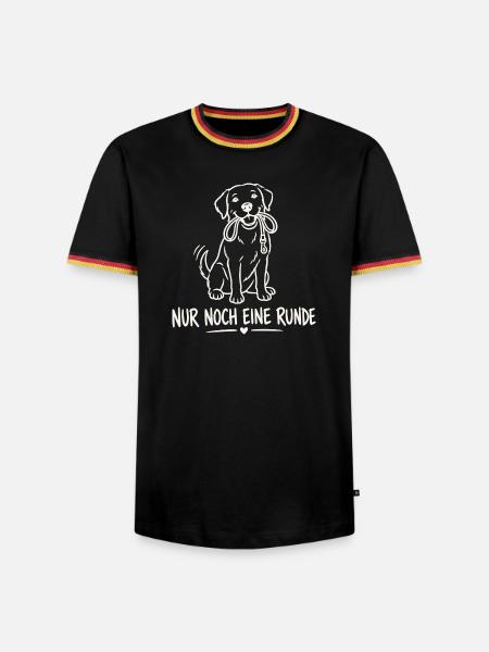 Nur Noch Eine Runde Hund - Männer Kontrast-T-Shirt - Schwarz/Dreifarbig