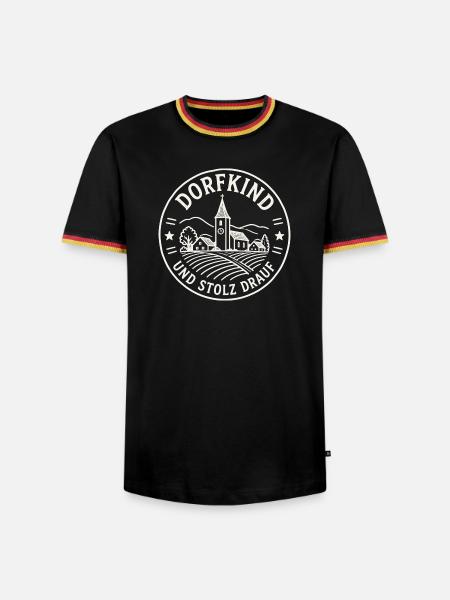 Dorfkind Stolz Dorfleben - Männer Kontrast-T-Shirt - Schwarz/Dreifarbig