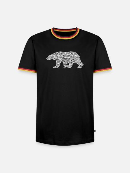 Eisbär – Frostwirbel - Männer Kontrast-T-Shirt - Schwarz/Dreifarbig