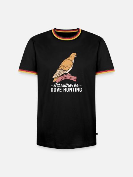 Taube Jagd Jäger Taubenjagd - Männer Kontrast-T-Shirt - Schwarz/Dreifarbig