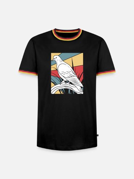 Taube Taubenjagd - Männer Kontrast-T-Shirt - Schwarz/Dreifarbig