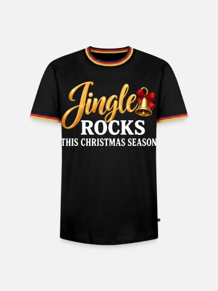 Jingle Rocks Weihnachten Glöckchen lustig - Männer Kontrast-T-Shirt - Schwarz/Dreifarbig