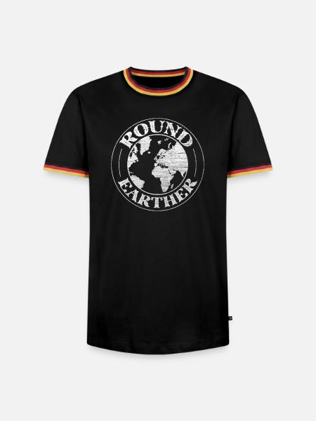 Runde Erde Lustige Wissenschaft Kunst - Männer Kontrast-T-Shirt - Schwarz/Dreifarbig