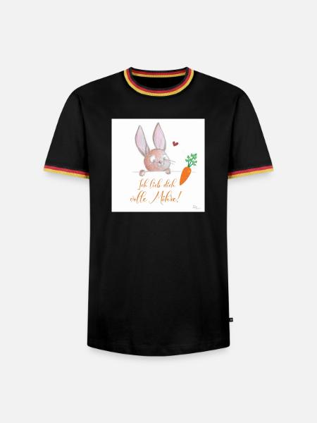 Volle Möhre - Männer Kontrast-T-Shirt - Schwarz/Dreifarbig