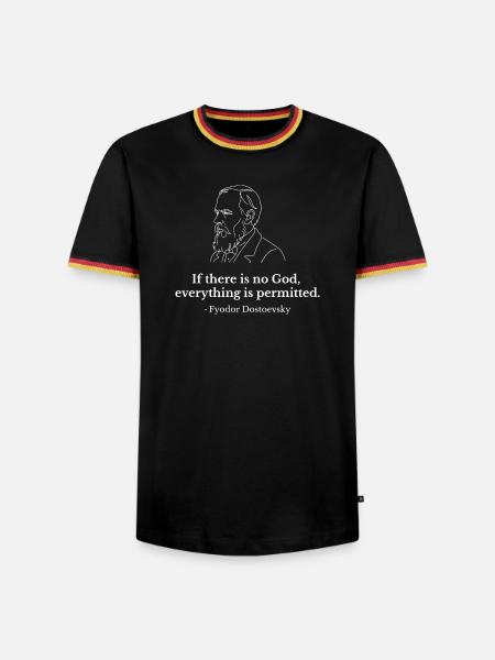 Dostojewski-Zitat - Männer Kontrast-T-Shirt - Schwarz/Dreifarbig