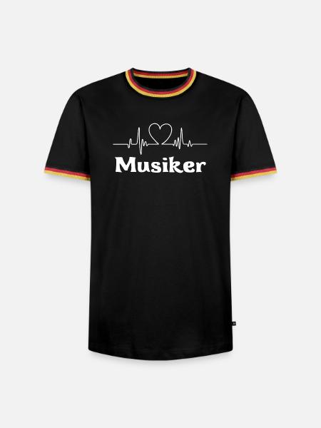 Musiker - Männer Kontrast-T-Shirt - Schwarz/Dreifarbig