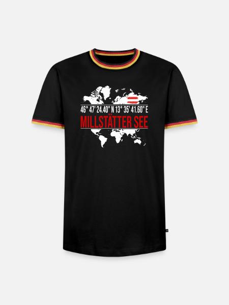 Millstätter See - Männer Kontrast-T-Shirt - Schwarz/Dreifarbig