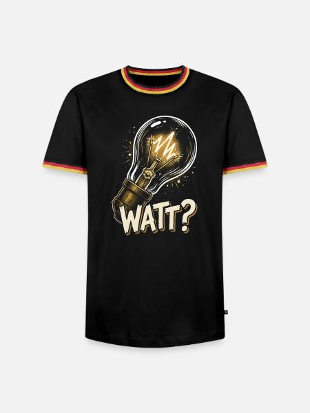 Watt Elektriker Lustiger Spruch Glühbirne - Männer Kontrast-T-Shirt - Schwarz/Dreifarbig