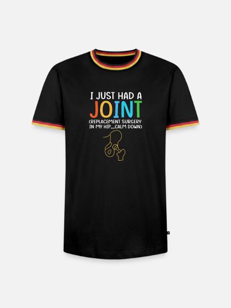 Hüfte Hüftgelenk Hüften - Männer Kontrast-T-Shirt - Schwarz/Dreifarbig