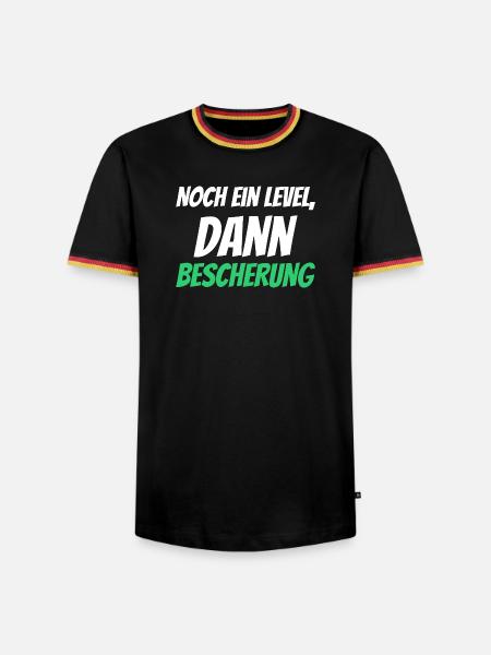Noch ein Level, dann Bescherung - Männer Kontrast-T-Shirt - Schwarz/Dreifarbig