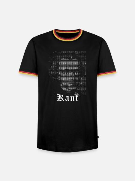 Kant ASCII Kunstporträt - Männer Kontrast-T-Shirt - Schwarz/Dreifarbig