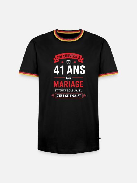 41 Jahre Ehe T-Shirt - Männer Kontrast-T-Shirt - Schwarz/Dreifarbig