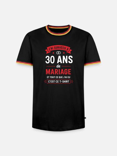 30 Jahre Hochzeits-T-Shirt - Männer Kontrast-T-Shirt - Schwarz/Dreifarbig