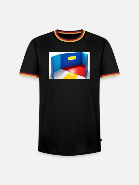 Abstrakter geometrischer Minimalismus - Männer Kontrast-T-Shirt - Schwarz/Dreifarbig