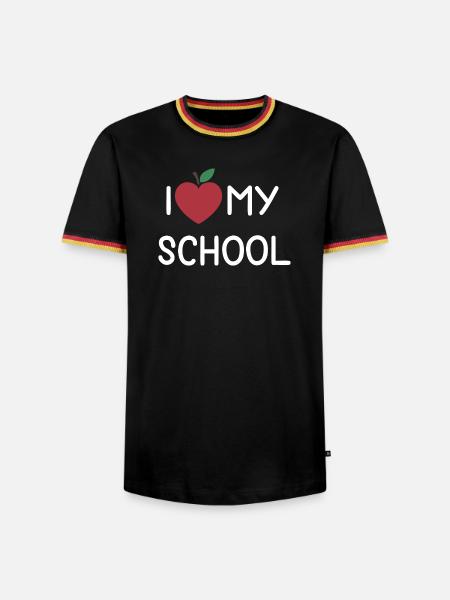 Ich liebe meine Schule - Männer Kontrast-T-Shirt - Schwarz/Dreifarbig